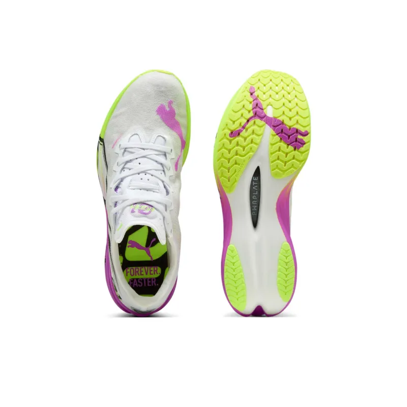PUMA Deviate NITRO Elite 3 Cushioned Slip Resistant Breathable Low Top Running Shoes Men's White Yellow-3