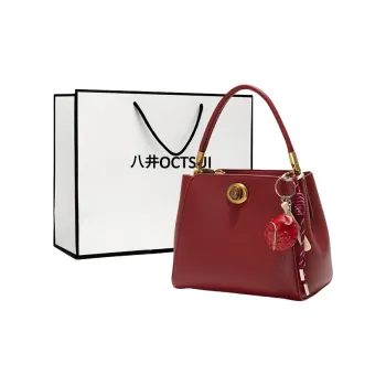 OCTSUI PVC Bucket Bags Shoulder Bag Crossbody Bag Handbag Women's Red
