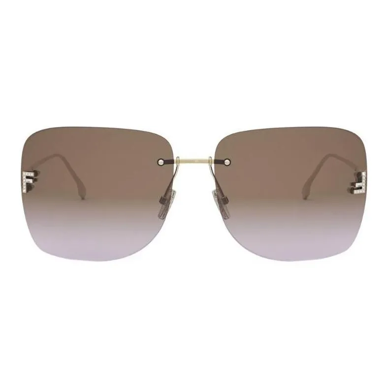 FENDI F Embellished Square Frame Sunglasses-1