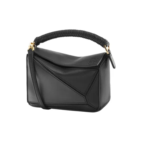 LOEWE Print Soft Calfskin Shoulder Bag Crossbody Bag Handbag Mini Women's Black