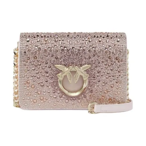 PINKO Click Series Leather Shoulder Bag Mini Women's Light Pink