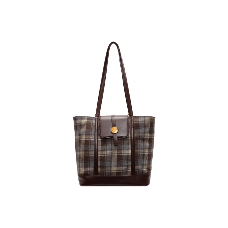 Meow In The Grass PU Crossbody Bag Shoulder Bag Regular Women's Yellow Plaid/Brown Plaid/Blue Plaid-5