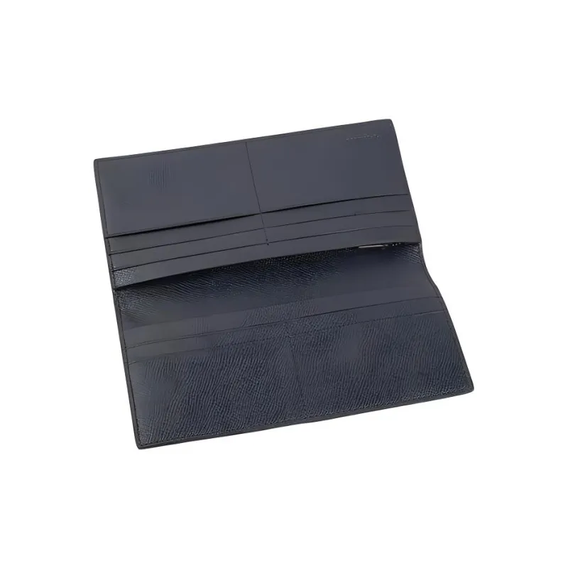 COACH Cross-Stitch Leather Card Holder Wallet Small Size Men's Navy Blue-4