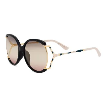 GUCCI Acetate Irregular Shape Sunglasses Women's Multicolor