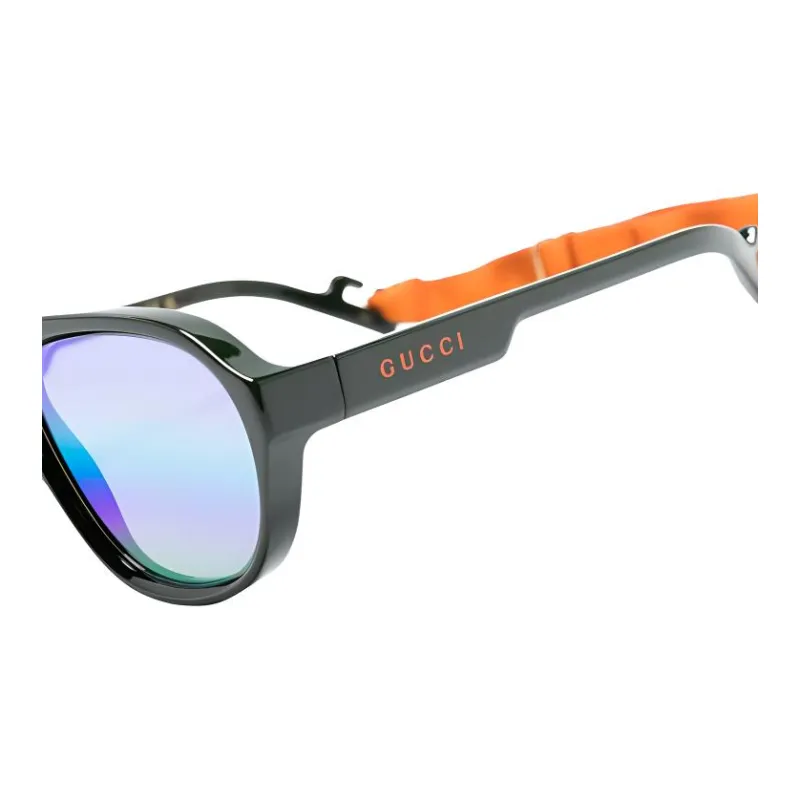GUCCI Acetate Acetate Aviator Sunglasses Women's Green-2