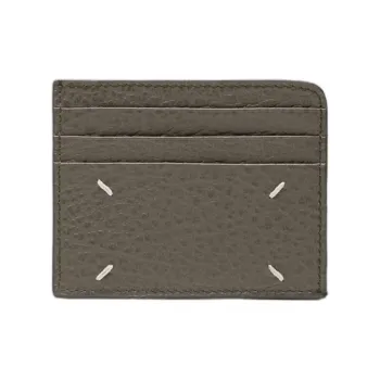 Maison Margiela Grained Calfskin Card Holder Women's Dark Gray
