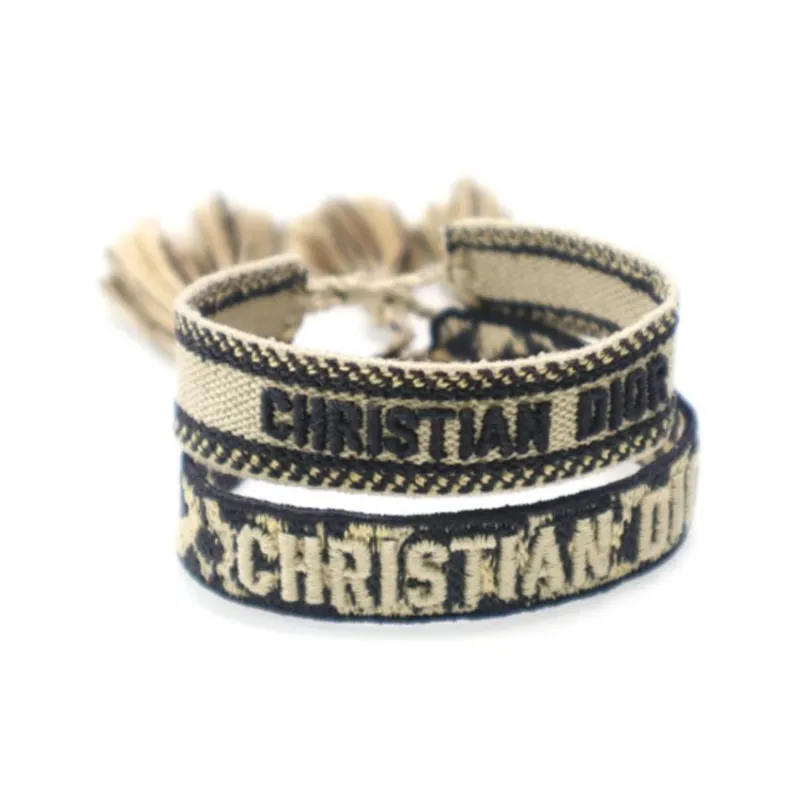DIOR Cotton Bracelets Women's Black-0