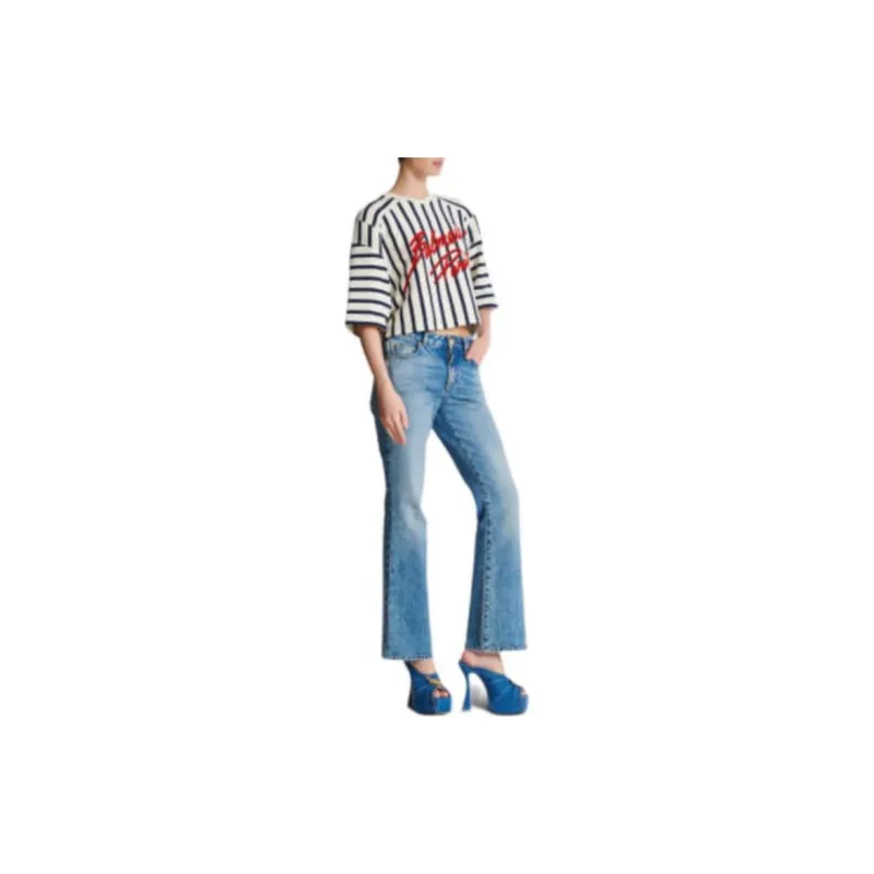 BALMAIN Striped Baseball Top-2
