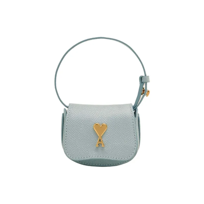 AMIPARIS Cow Leather Earphone Case Women's Clay Blue-1