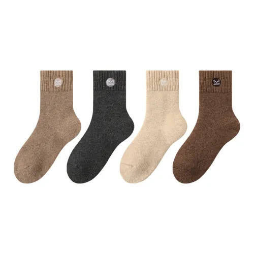 MIIOW Mid Calf Socks Unisex 4 Pack