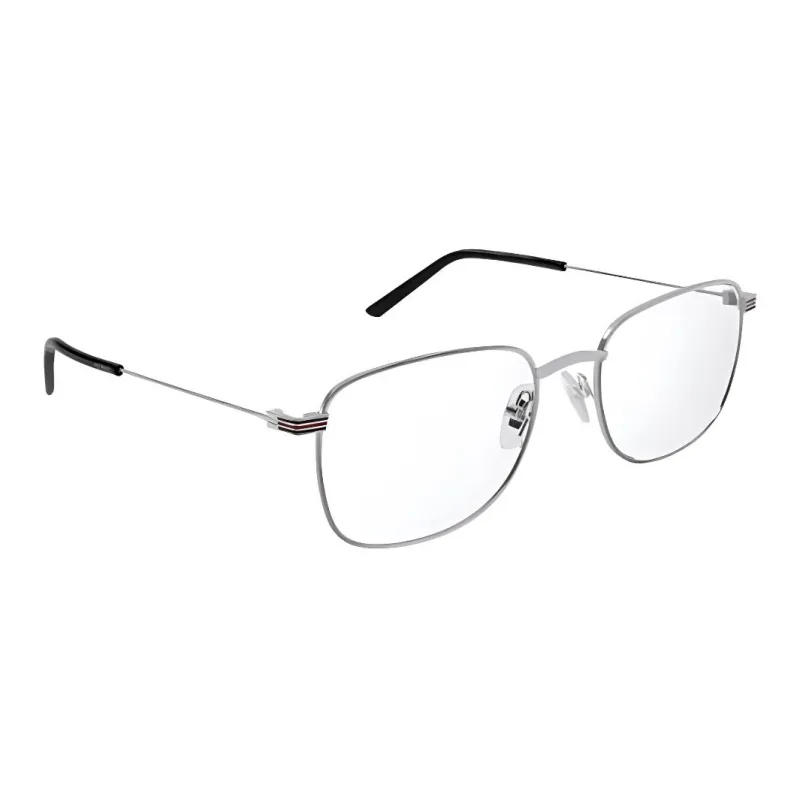 GUCCI Metal Rectangular Eyeglass Frames Men's Silver-2
