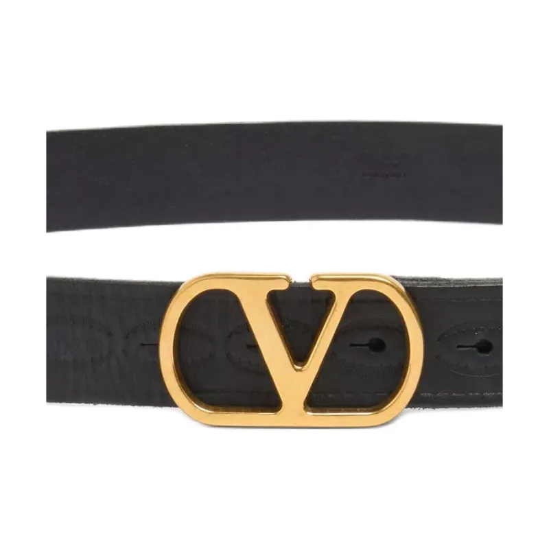 Valentino 30mm VLogo Signature Leather Belt-2