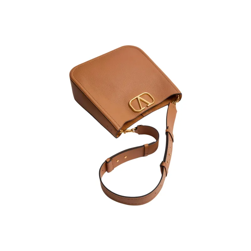 Valentino GARAVANI Grained Calfskin Crossbody Bag Shoulder Bag Women's Almond-4