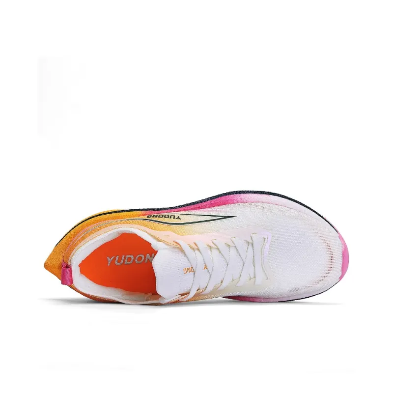 YUDONG Running Shoes Men Low Top White Red-3