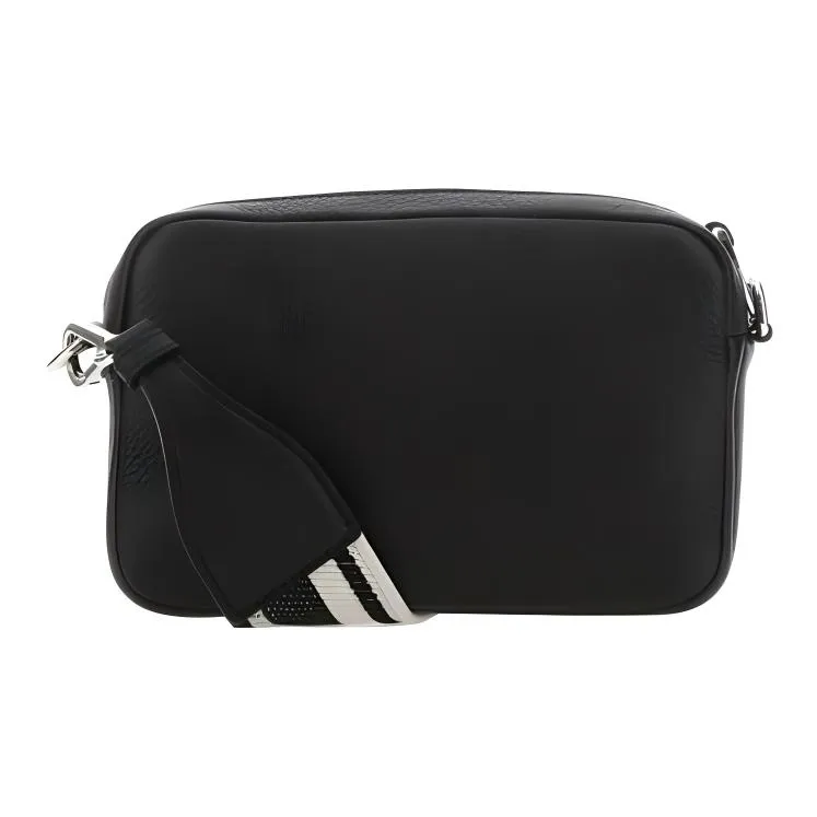 PRADA Pebbled Leather Camera Bag, Shoulder Bag, Crossbody Bag Trumpets Women's Black-2