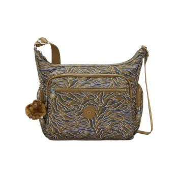Kipling Polyester Crossbody Bag Large Size Women's Underwater Leaf Green