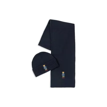 Ralph Lauren Acrylic Beanies Unisex Marine Blue