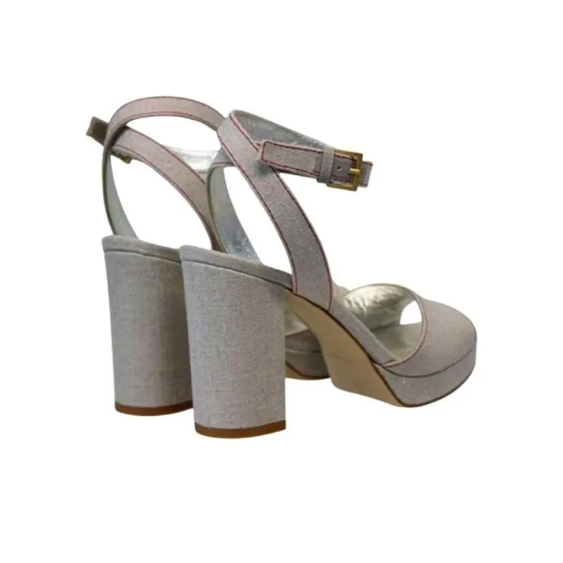 INES DE LA FRESSANGE One Strap Sandals 8cm Women's Gray-4