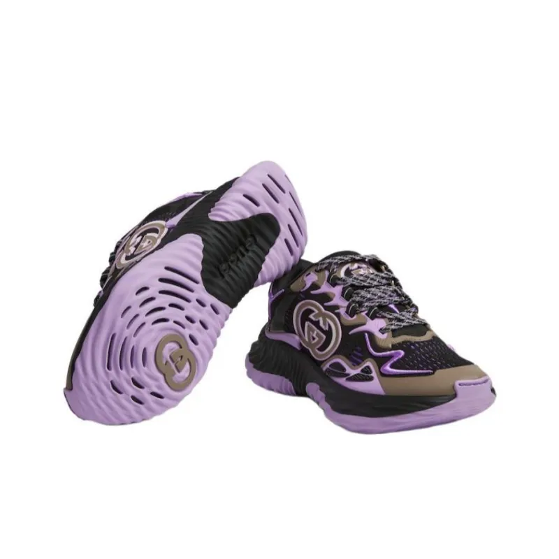 GUCCI Ripple Low Top Casual Shoes Men's Purple-5