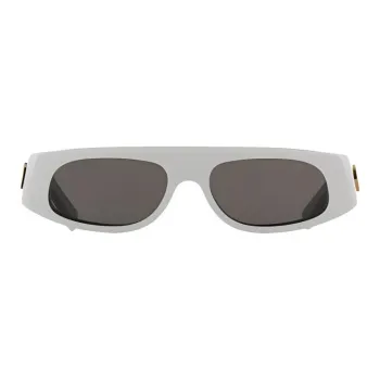GUCCI Acetate Irregular Shape Sunglasses Women's White