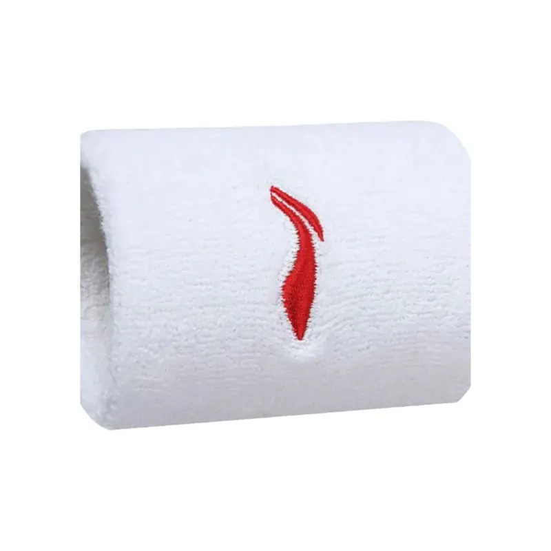 LiNing Running Fitness Wristbands Breathable Protective Slip Resistant Pearl White Cotton Polyester Basic Protective-1