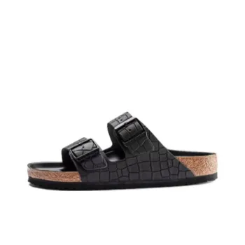 Birkenstock Arizona Rubber Sole Abrasion-Resistant Slide Slippers Unisex Black Regular