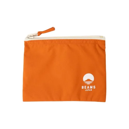 Beams Nylon Clutch Medium Size Women's Orange