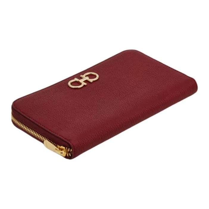 FERRAGAMO Calfskin Wallet Women's Burgundy-1