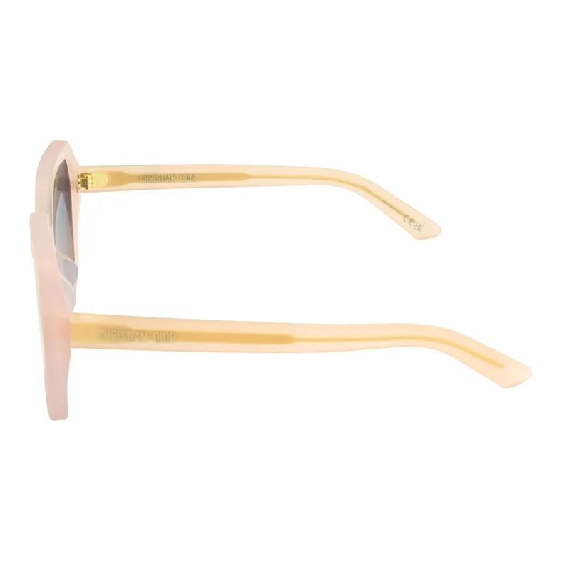 DIOR Plate Frame Irregular Shape Sunglasses Unisex Brown-1