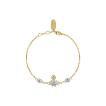 Vivienne Westwood Brass Bracelets Unisex Blue Diamond/Gold