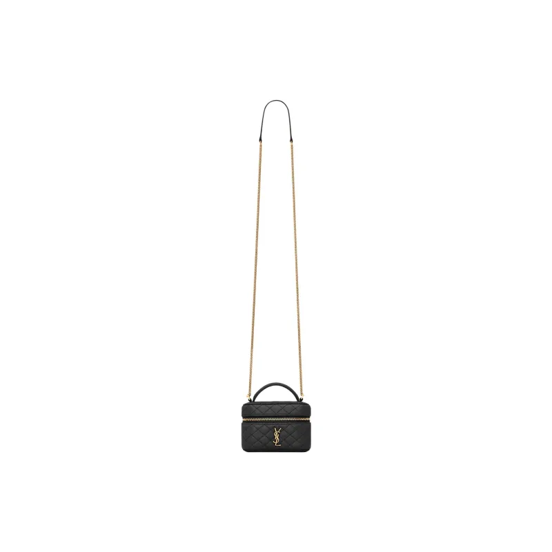 SAINT LAURENT GABY Sheepskin One Shoulder Crossbody Portable Makeup Bag Women's Black-2