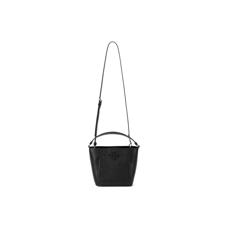 TORY BURCH McGraw Cow Leather Bucket Bags Shoulder Bags Handbags Small Size Women's Black-0