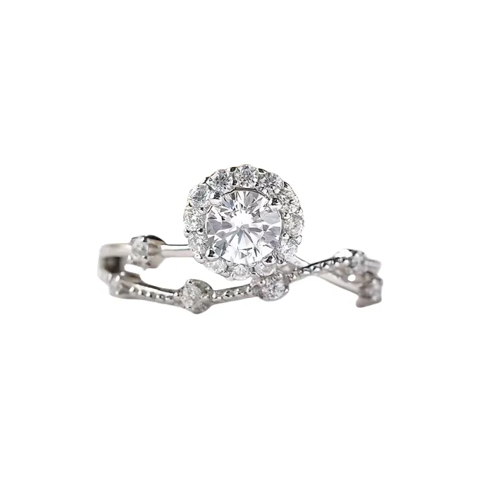 Stone On The Line Moissanite Rings Women's-0