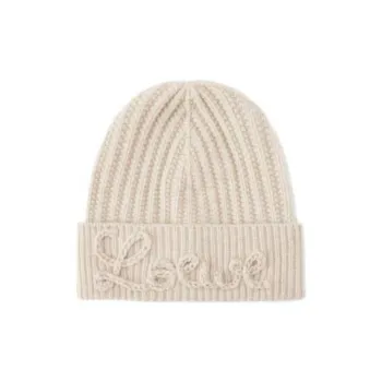 LOEWE Logo Embroidered Turn Up Hem Beanie