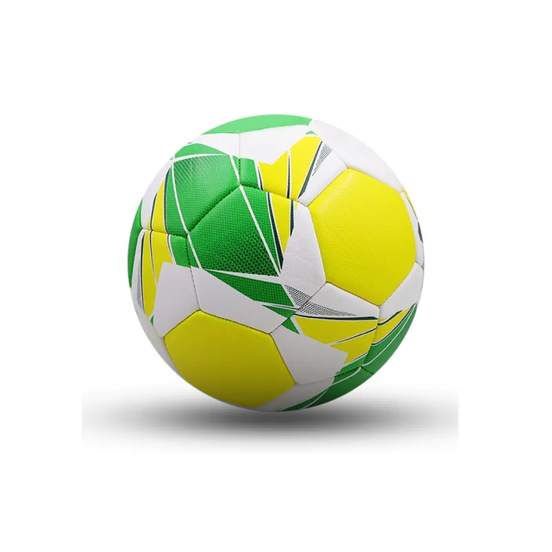 THREEHUAN Size 5 Ball Soccer PVC Unisex Yellow Green White-0