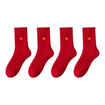 MIIOW Mid Calf Socks Unisex 4 Pack