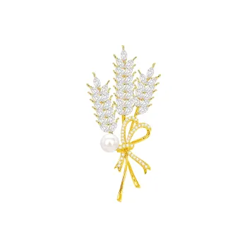 Fortune Gold Pearl Brooches Unisex