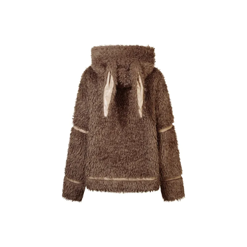 Guuka Hero Velvet feel Coat Women's Coffee-1