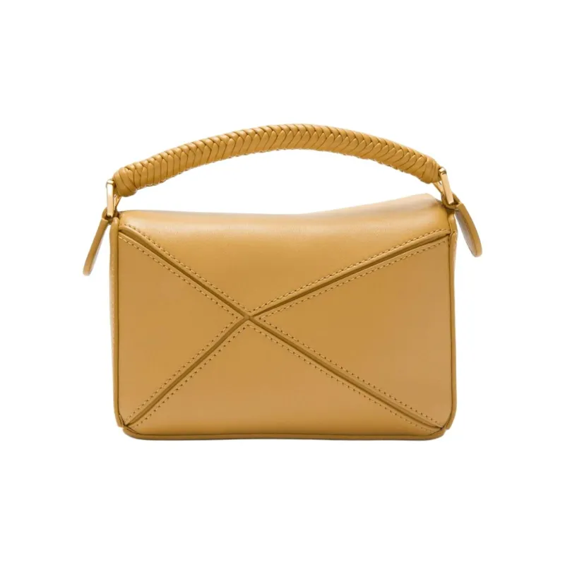 LOEWE Puzzle Soft Calfskin Shoulder Bag Crossbody Bag Handbag Mini Women's Sahara Color-4