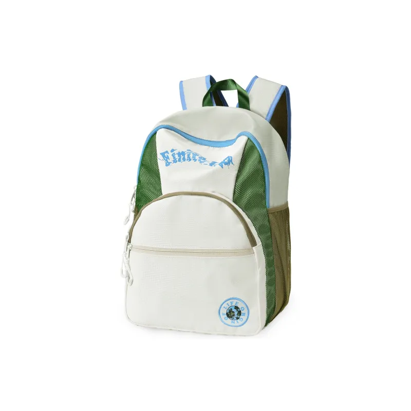FINITE LOOP Eco-Friendly Fabric Backpack Unisex White Blue-6