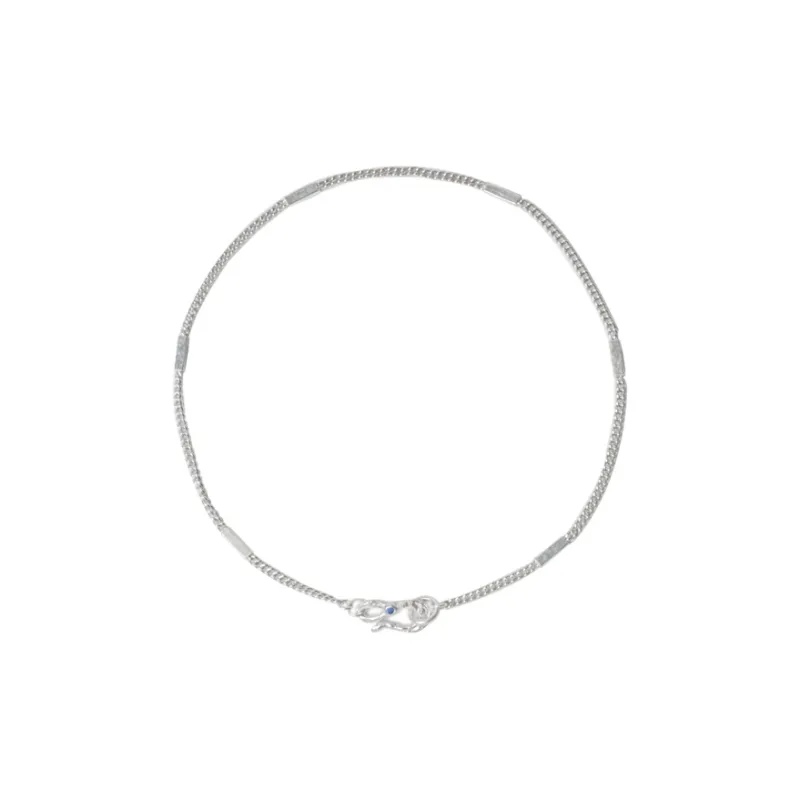 M.Wong 925 Sterling Silver Minimalist Style Rhinestone Embellished S Shaped Fine Hand Chain Plain Chain Women's-0