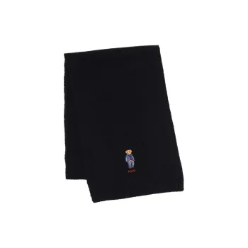 Ralph Lauren Nylon Knit Scarves Unisex Black