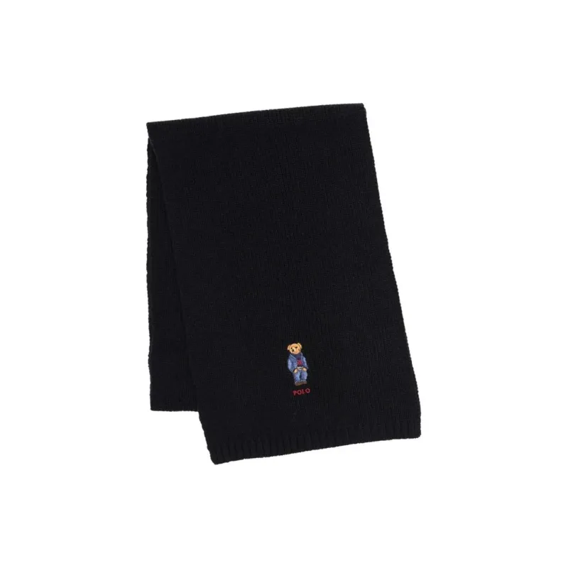 Ralph Lauren Nylon Knit Scarves Unisex Black-0
