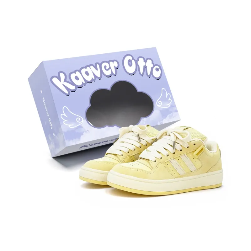 KAAVER OTTO Low Top Skateboard Shoes Women's Cream Yellow-0
