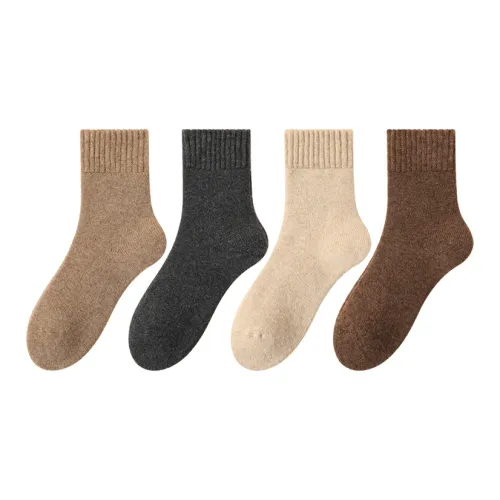 MIIOW Mid Calf Socks Unisex 4 Pack