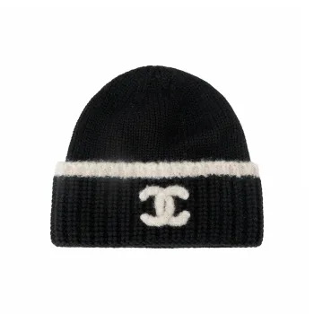 CHANEL Cashmere Beanies Unisex Black