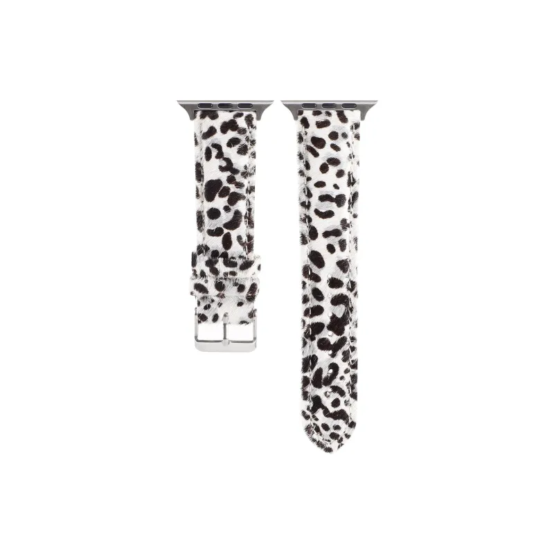 MSSM Apple Compatibility Watch Band 49mm Zebra Print Faux Suede Replacement Leopard Print Wrist Strap Material-3