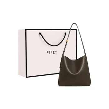 VINEY Cow Leather Shoulder Bag, Crossbody Bag, Shoulder Bag Large Size Women's Dark Moss Green