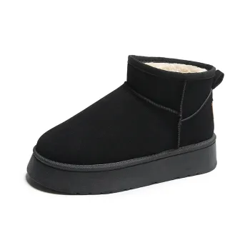 ECAC Fall And Winter Insulated Cotton Slippers Platform Snow Boots, Home Slippers