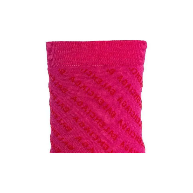 Balenciaga Logo Socks 'Magenta/Red'-2